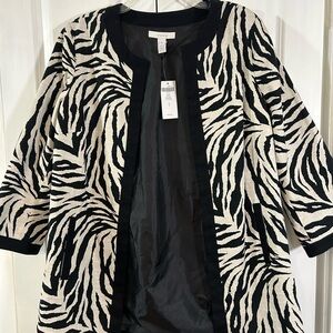 Chico’s - NWT - size 1 - Zebra Print Open Front Jacket